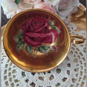 PARAGON Floating Rose GOLD/Light Blue Teacup - No Saucer